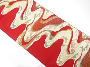 アンティーク　霞に古典柄織り出し名古屋帯（着用可）